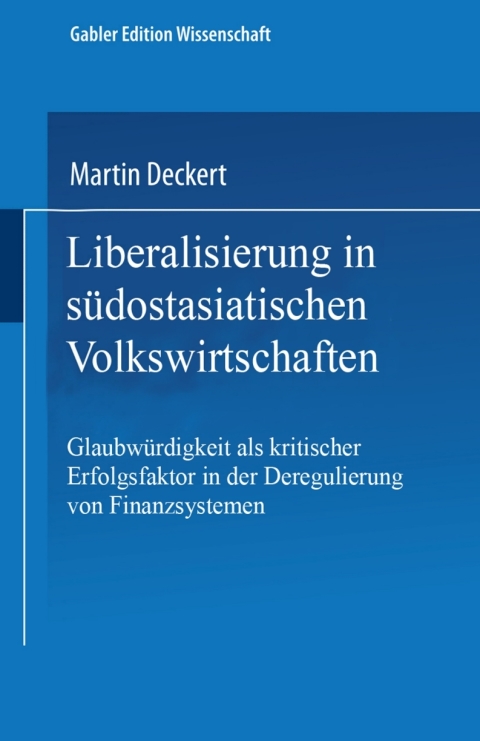 Cover image for book Liberalisierung in südostasiatischen Volkswirtschaften