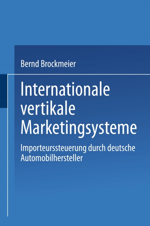 Cover image for book Internationale vertikale Marketingsysteme