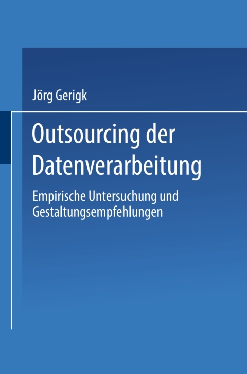 Cover image for book Outsourcing der Datenverarbeitung