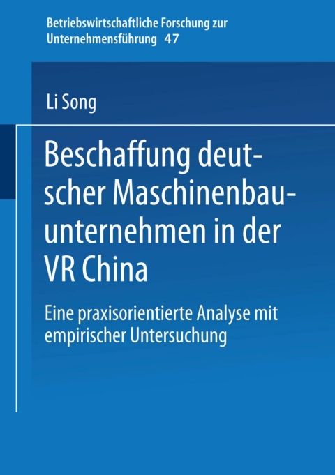 Beschaffung deutscher Maschinenbauunternehmen in der VR China 