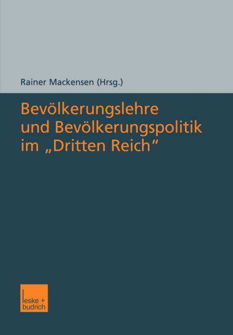 Cover image for book Bevölkerungslehre und Bevölkerungspolitik im „Dritten Reich“