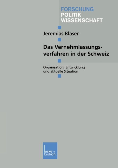 Cover image for book Das Vernehmlassungsverfahren in der Schweiz