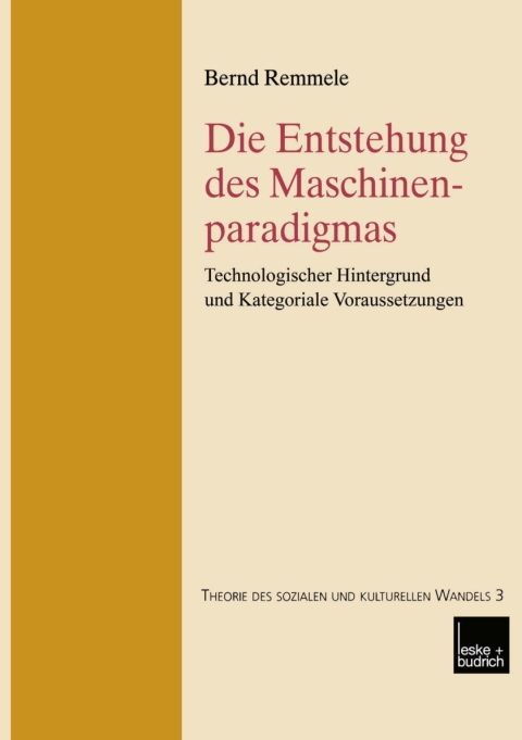 Cover image for book Die Entstehung des Maschinenparadigmas