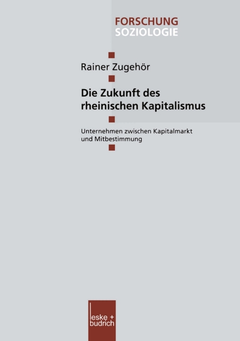 Cover image for book Die Zukunft des rheinischen Kapitalismus