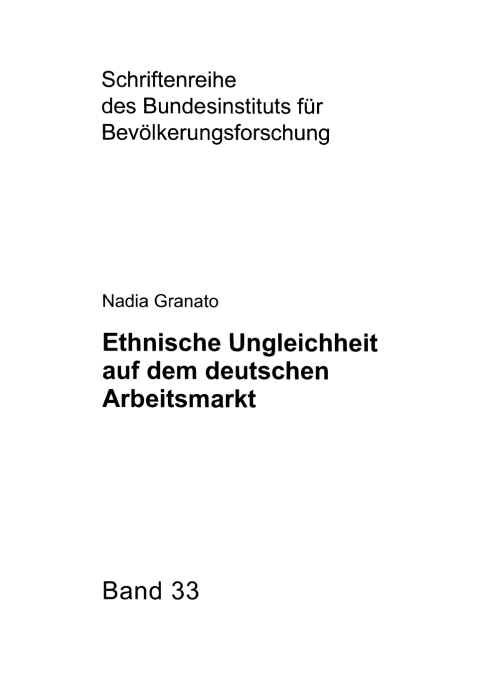 Cover image for book Ethnische Ungleichheit auf dem deutschen Arbeitsmarkt