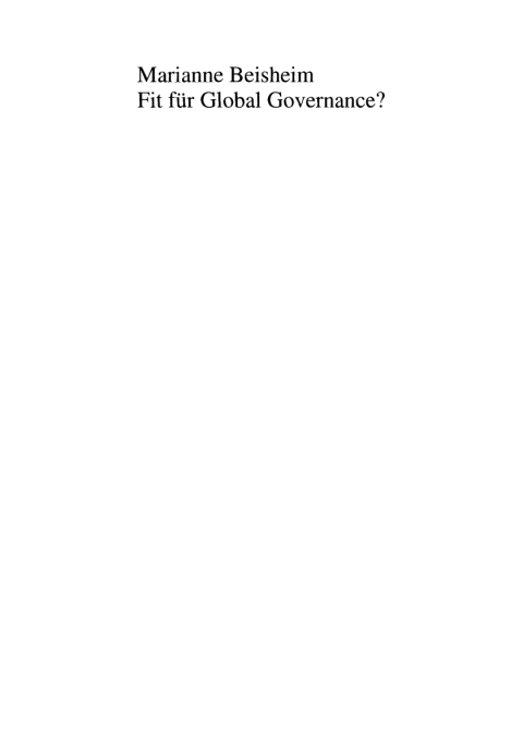 Cover image for book Fit für Global Governance?