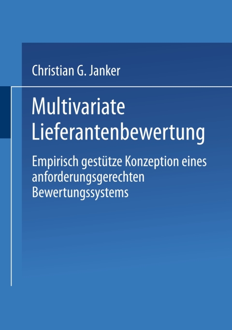 Cover image for book Multivariate Lieferantenbewertung