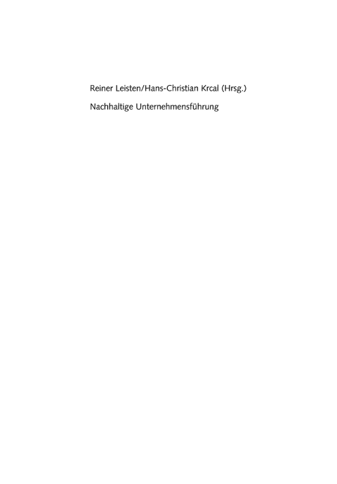 Cover image for book Nachhaltige Unternehmensführung