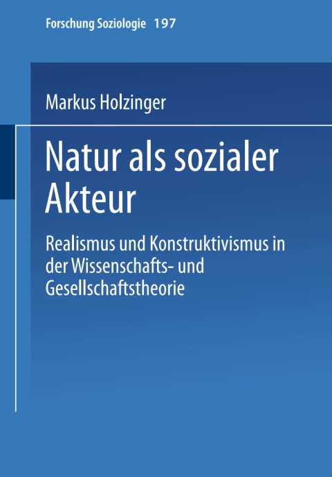 Cover image for book Natur als sozialer Akteur
