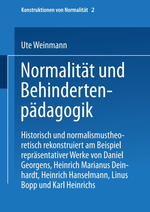 Cover image for book Normalität und Behindertenpädagogik