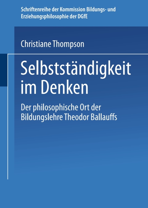 Cover image for book Selbständigkeit im Denken