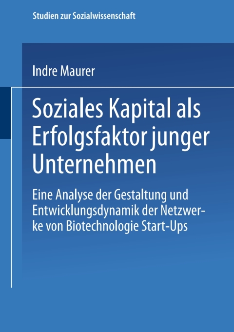Cover image for book Soziales Kapital als Erfolgsfaktor junger Unternehmen