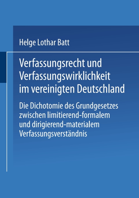 Cover image for book Verfassungsrecht und Verfassungswirklichkeit im vereinigten Deutschland