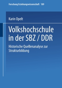Cover image: Volkshochschule in der SBZ/DDR 9783810039484