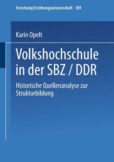 Cover image for book Volkshochschule in der SBZ/DDR