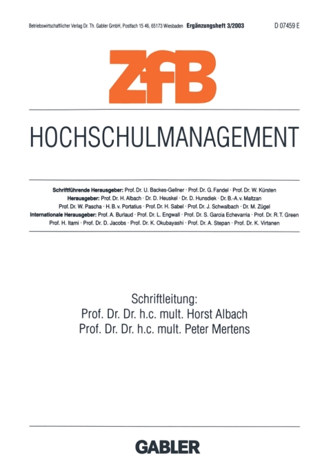 Cover image for book Hochschulmanagement