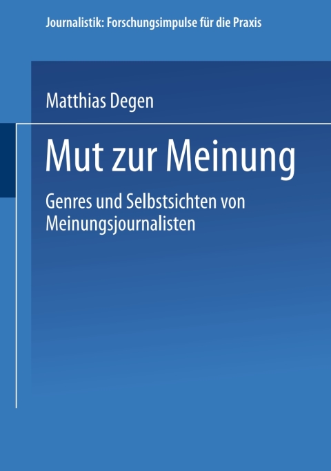 Cover image for book Mut zur Meinung