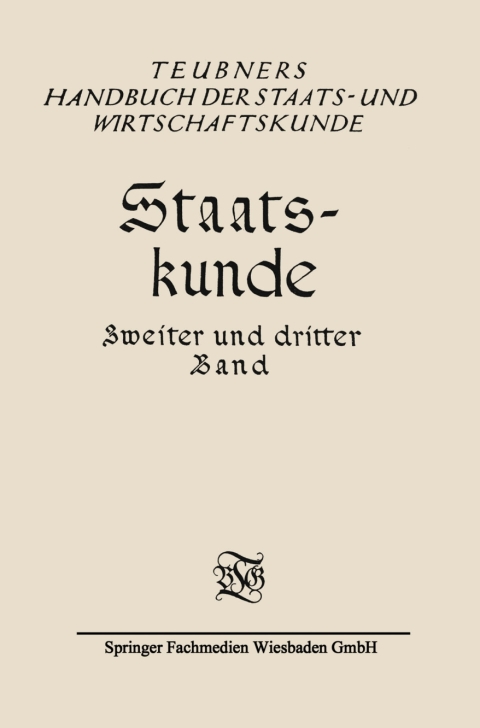 Cover image for book Staatskunde