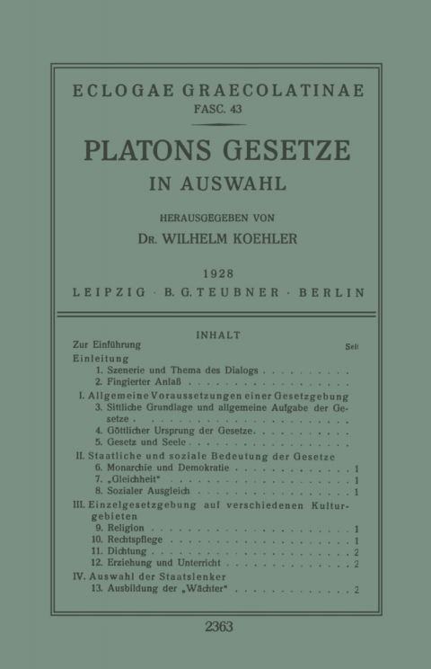 Cover image for book Platons Gesetze