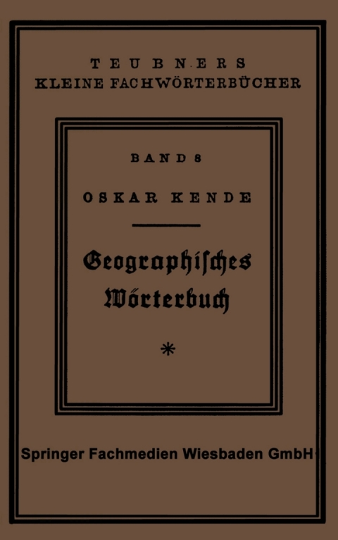 Cover image for book Geographisches Wörterbuch