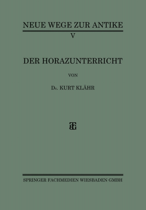 Cover image for book Der Horazunterricht