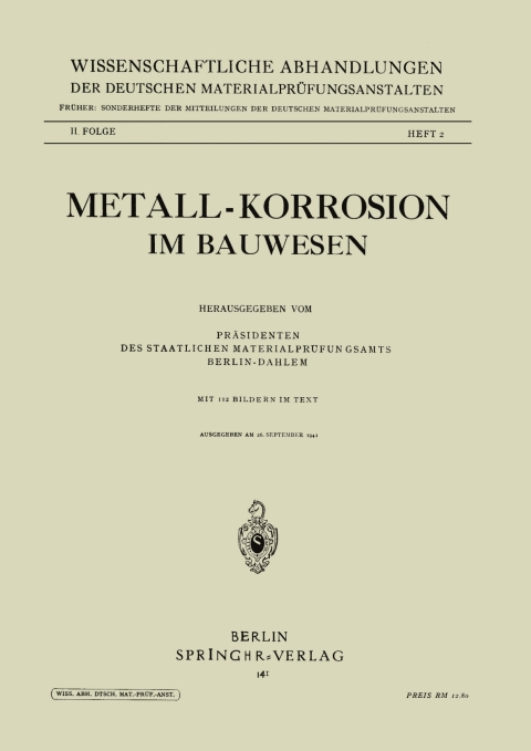 Cover image for book Metall-Korrosion im Bauwesen