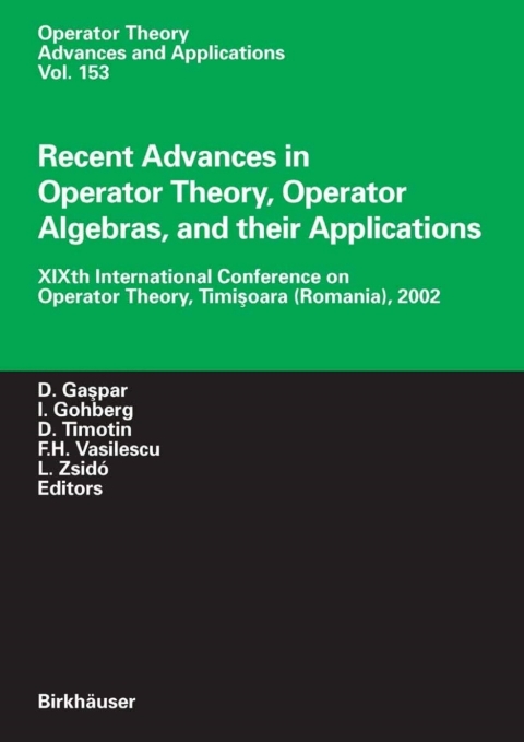 Cover image for book Recent Advances in Operator Theory, Operator Algebras, and their Applications