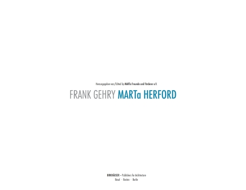 Cover image for book Frank Gehry MARTa Herford