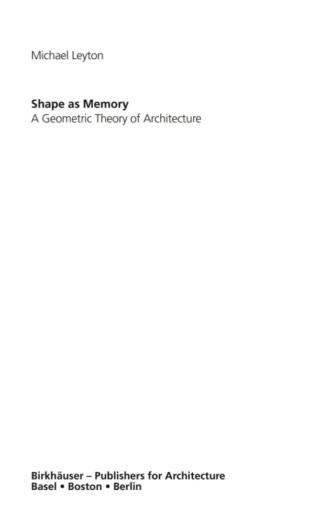 Cover image for book Shape as Memory