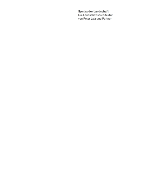 Cover image for book Syntax der Landschaft