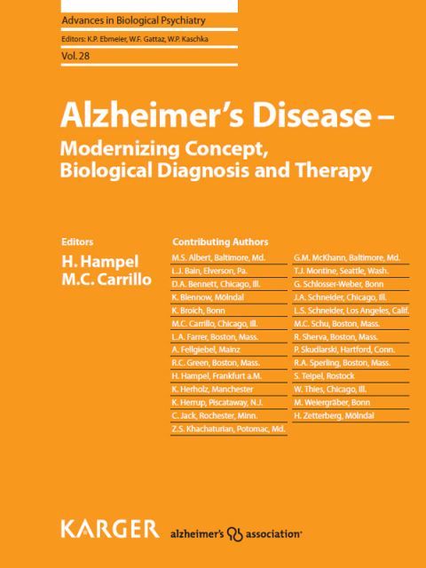 Cover image for book Alzheimer's Disease - Modernizing Concept, Biological Diagnosis and Therapy