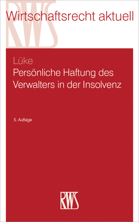 Cover image for book Persönliche Haftung des Verwalters in der Insolvenz