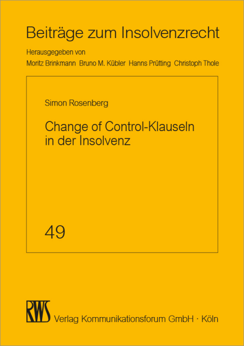 Cover image for book Change of Control-Klauseln in der Insolvenz