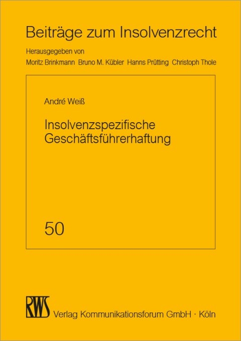 Cover image for book Insolvenzspezifische Geschäftsführerhaftung