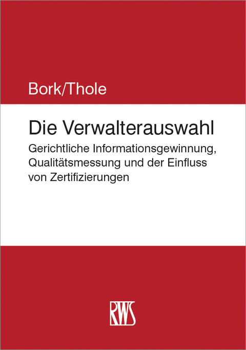 Cover image for book Die Verwalterauswahl