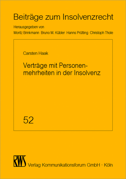 Cover image for book Verträge mit Personenmehrheiten in der Insolvenz