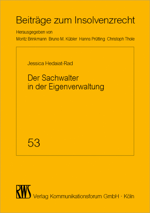 Cover image for book Der Sachwalter in der Eigenverwaltung