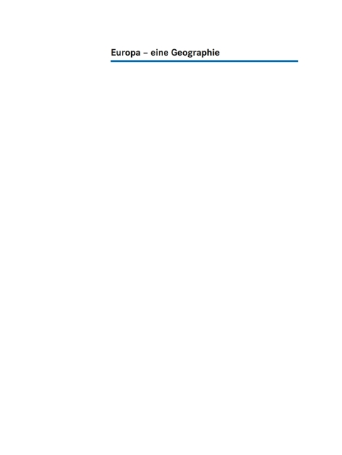 Cover image for book Europa - eine Geographie