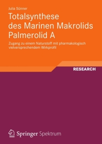Cover image: Totalsynthese des Marinen Makrolids Palmerolid A 9783834825421