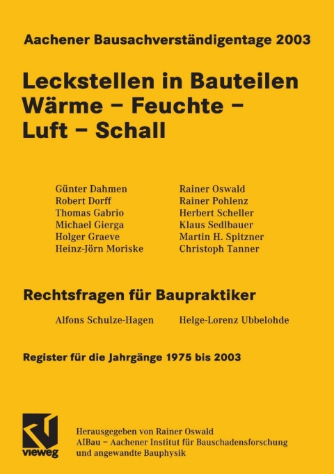 Cover image for book Aachener Bausachverständigentage 2003