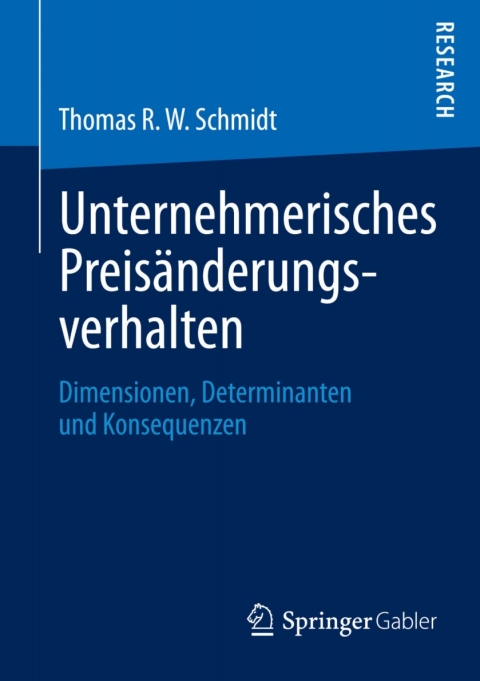 Cover image for book Unternehmerisches Preisänderungsverhalten