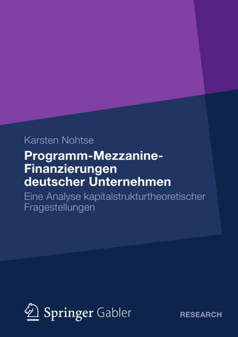 Cover image for book Programm-Mezzanine-Finanzierungen deutscher Unternehmen