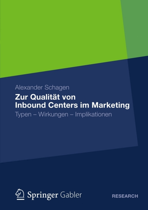 Cover image for book Zur Qualität von Inbound Centers im Marketing
