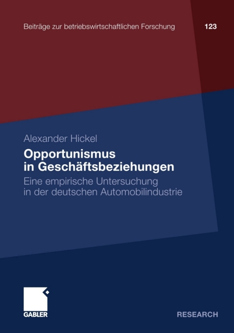 Cover image for book Opportunismus in Geschäftsbeziehungen