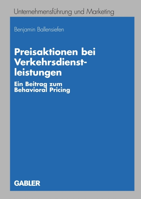 Cover image for book Preisaktionen bei Verkehrsdienstleistungen
