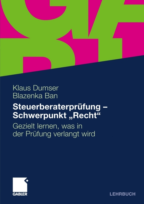 Cover image for book Steuerberaterprüfung - Schwerpunkt "Recht"