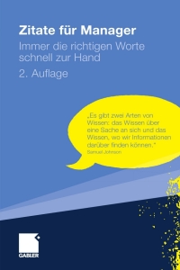 Cover image: Zitate für Manager 2nd edition 9783834918918