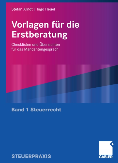 Cover image for book Vorlagen für die Erstberatung - Steuerrecht