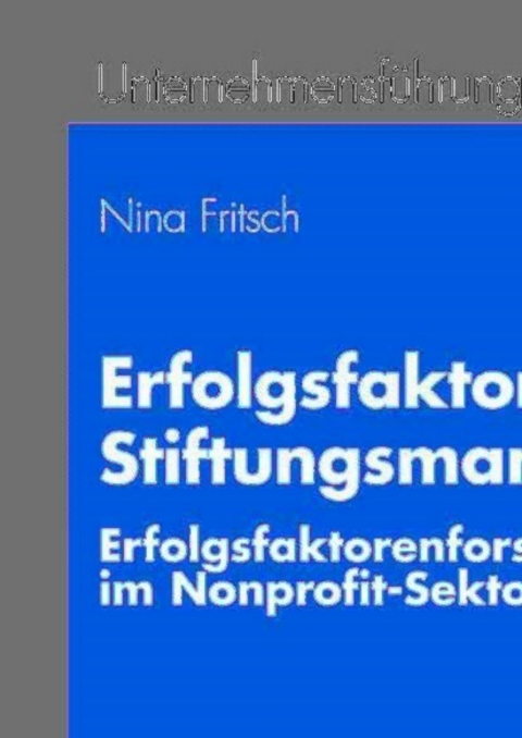 Cover image for book Erfolgsfaktoren im Stiftungsmanagement
