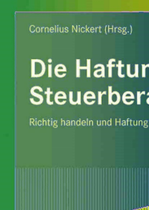 Cover image for book Die Haftung des Steuerberaters